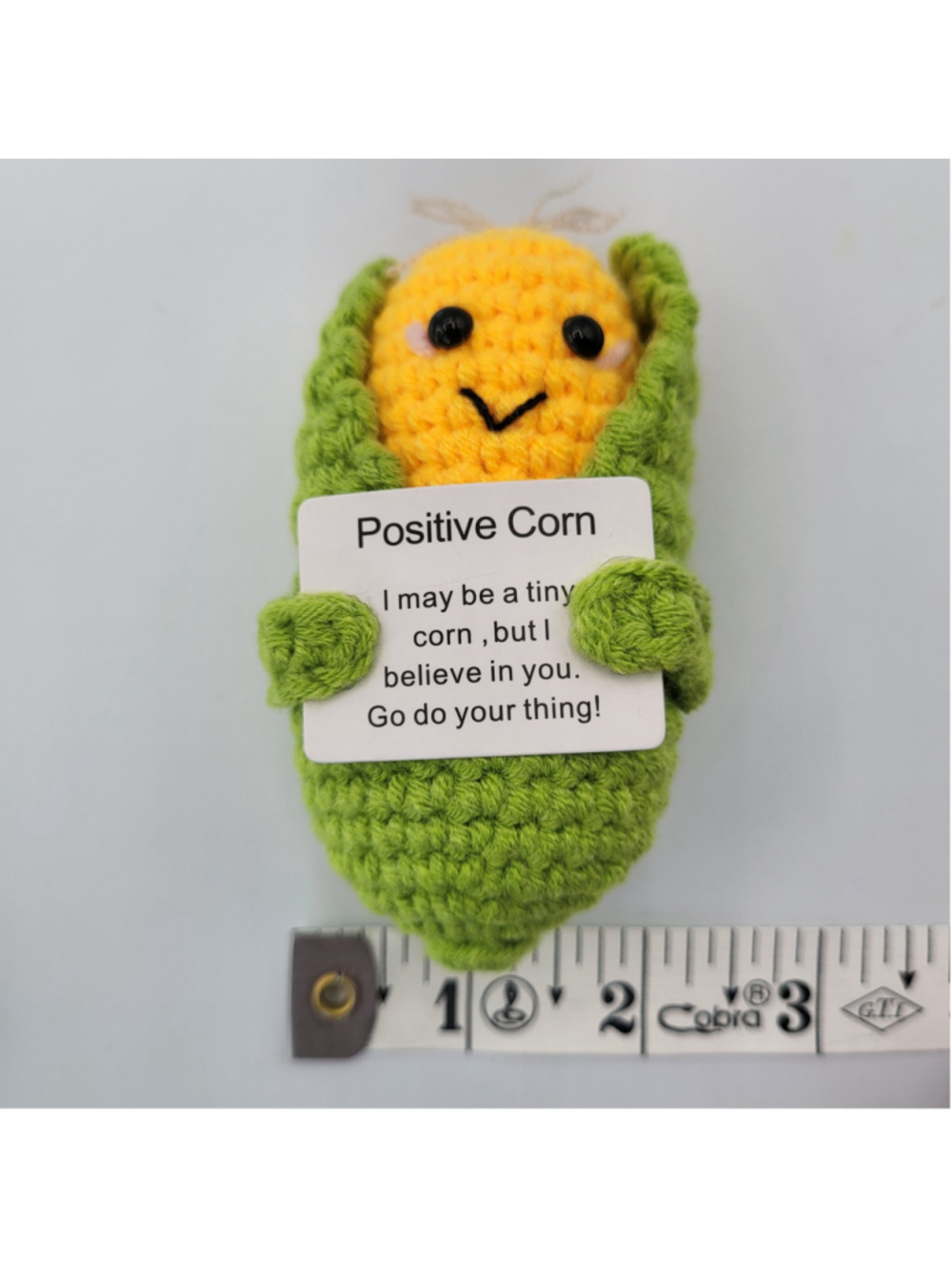 Cute "Positive Corn" & "Positive Bunny" Desk Decor Crochet Figures Set – NWOT - Picture 8 of 9